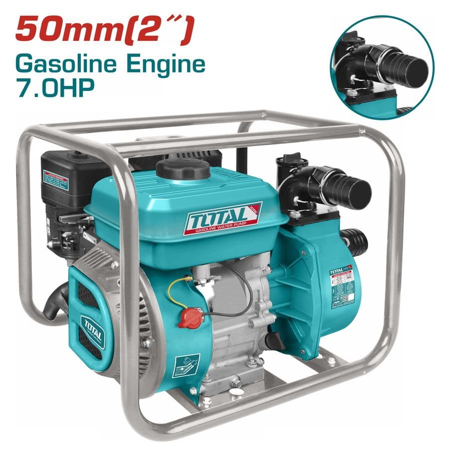 "ТОТАL" Бензиновый водяной насос INDUSTRIAL  550л/мин, макс подъемник: 28м.
